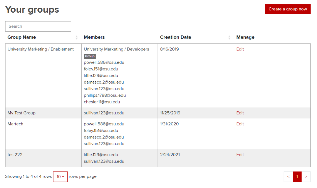 Screenshot of your groups go links editing screen