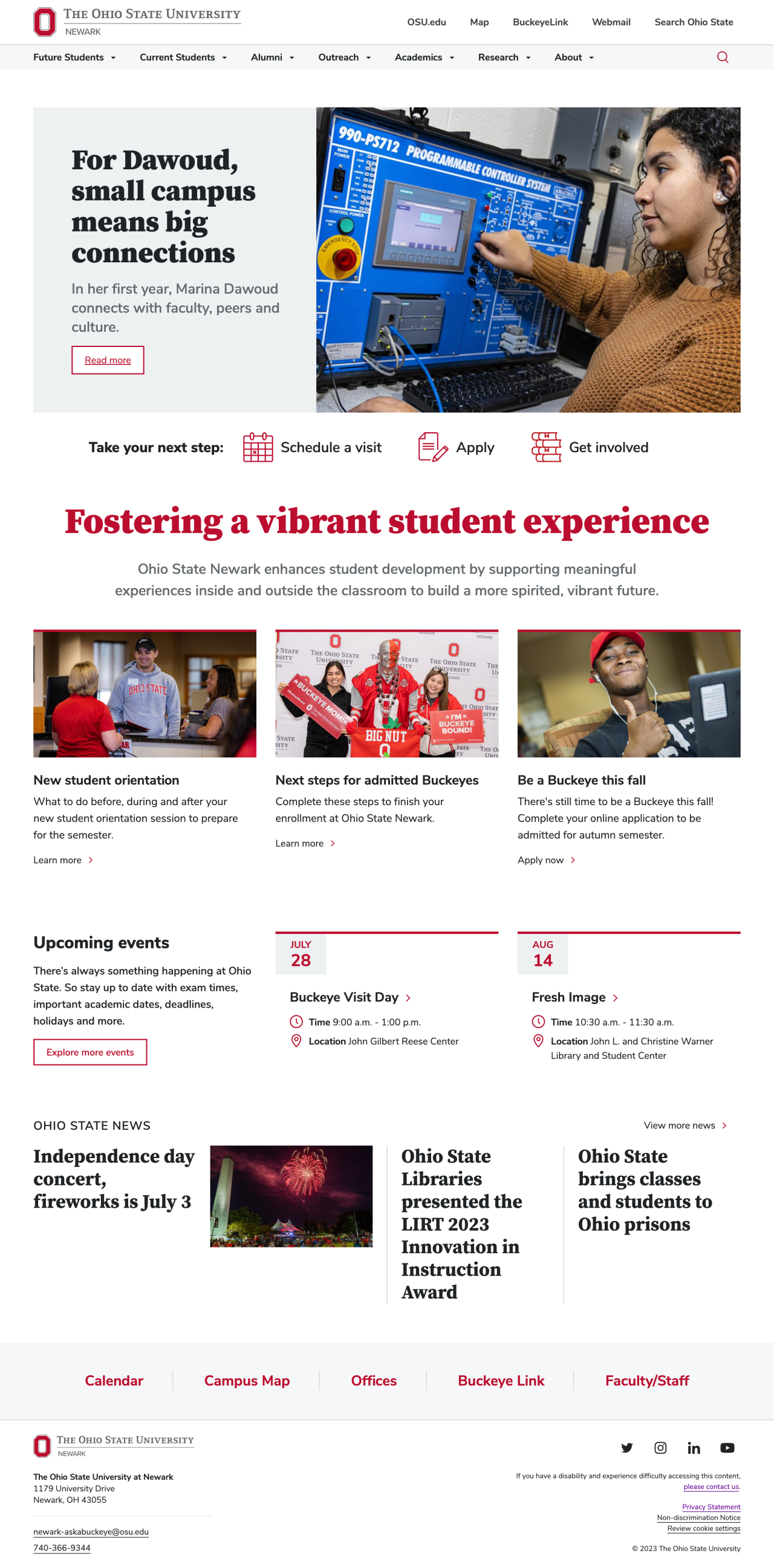 Newark homepage redesign screenshot