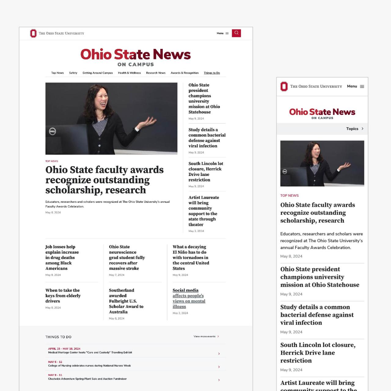 Mobile and desktop screenshot of OnCampus website