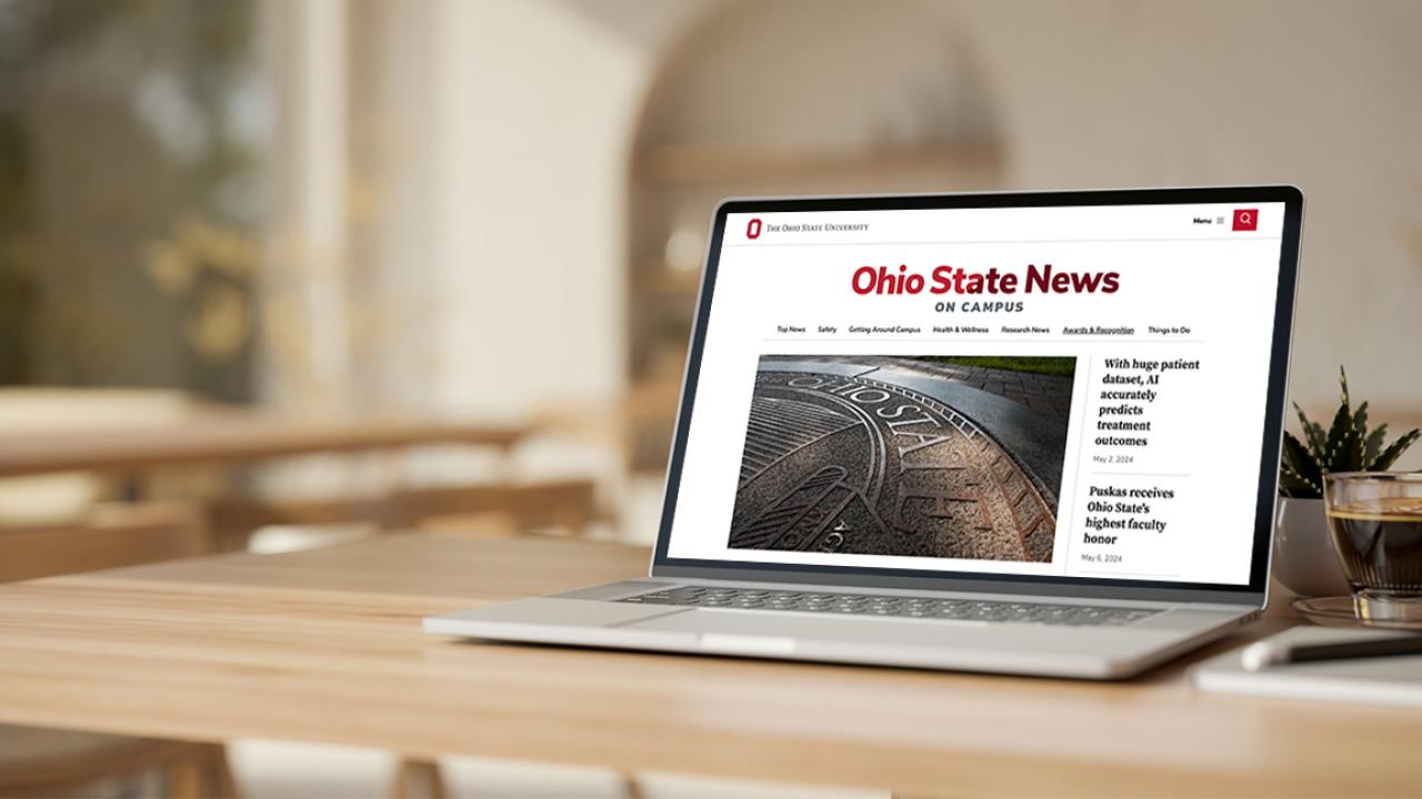 Laptop with the OnCampus website pulled up fullscreen